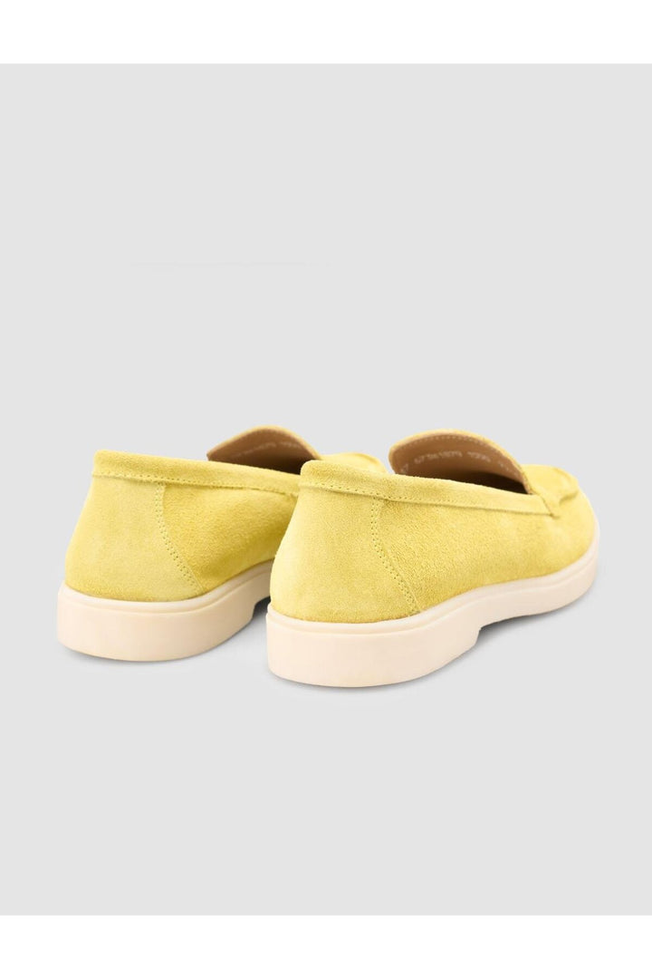 Cabani Shoes MonaMae 100% Cuir Véritable Suède Jaune Mocassins Femme - Jaune