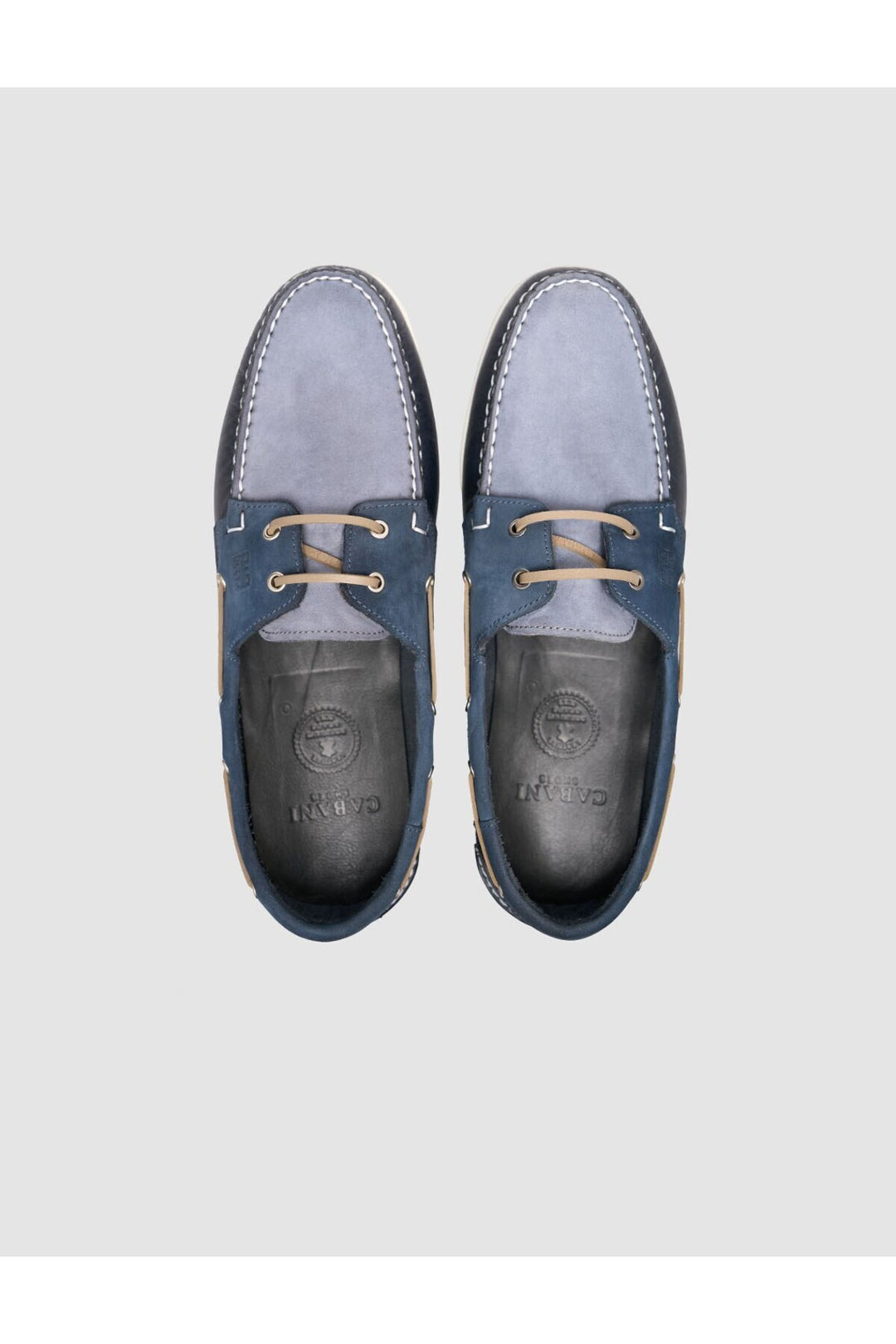 Cabani Shoes Miravia Bleu marine-Marron Chaussures de bateau en cuir véritable à lacets pour le quotidien - Bleu marine