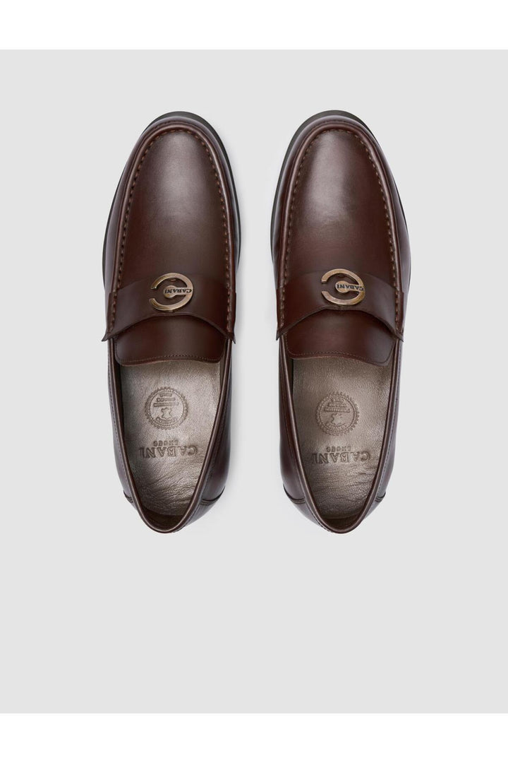 Cabani Shoes Chaussures de ville pour hommes en cuir véritable marron avec boucle à 100%. - Marron