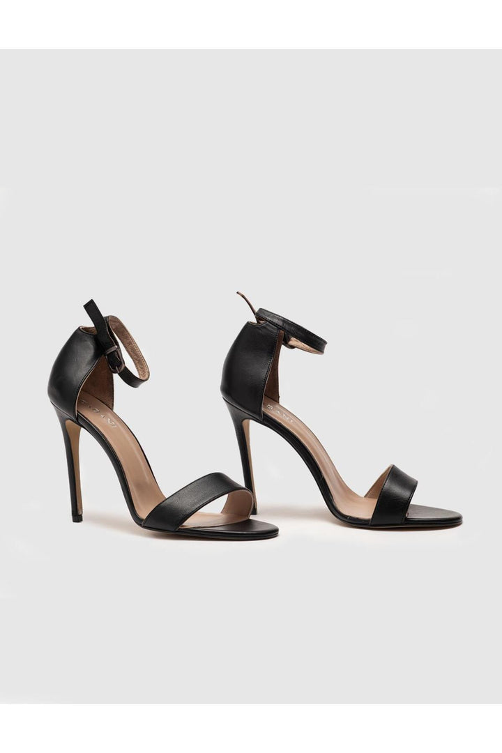 Cabani Shoes Neolit Boucle de Taban Détail en Cuir Véritable Noir Chaussures à Talons pour Femmes - Multicolore