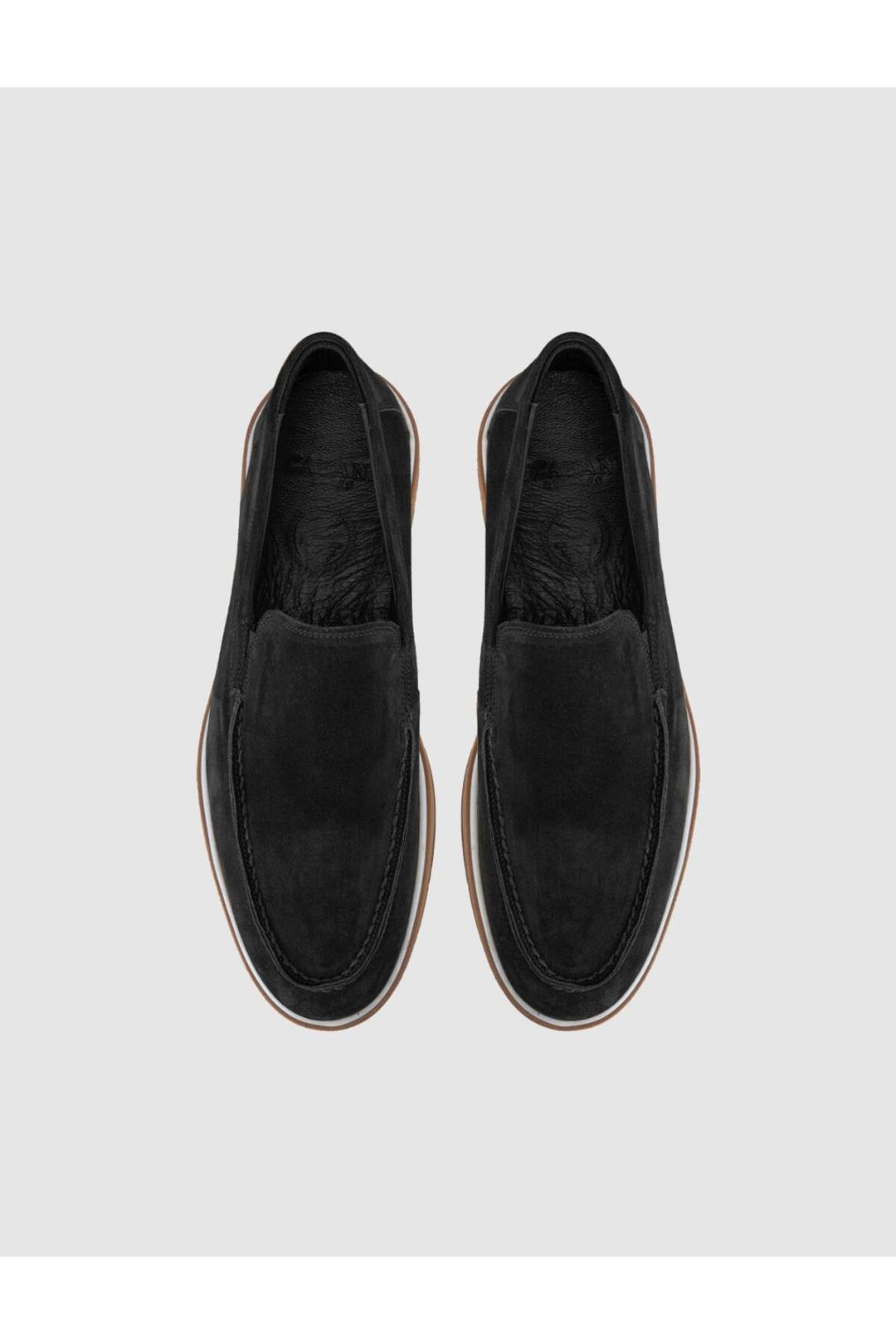 Cabani Shoes Chaussures Loafer pour hommes en cuir véritable suédé noir - Multicolore