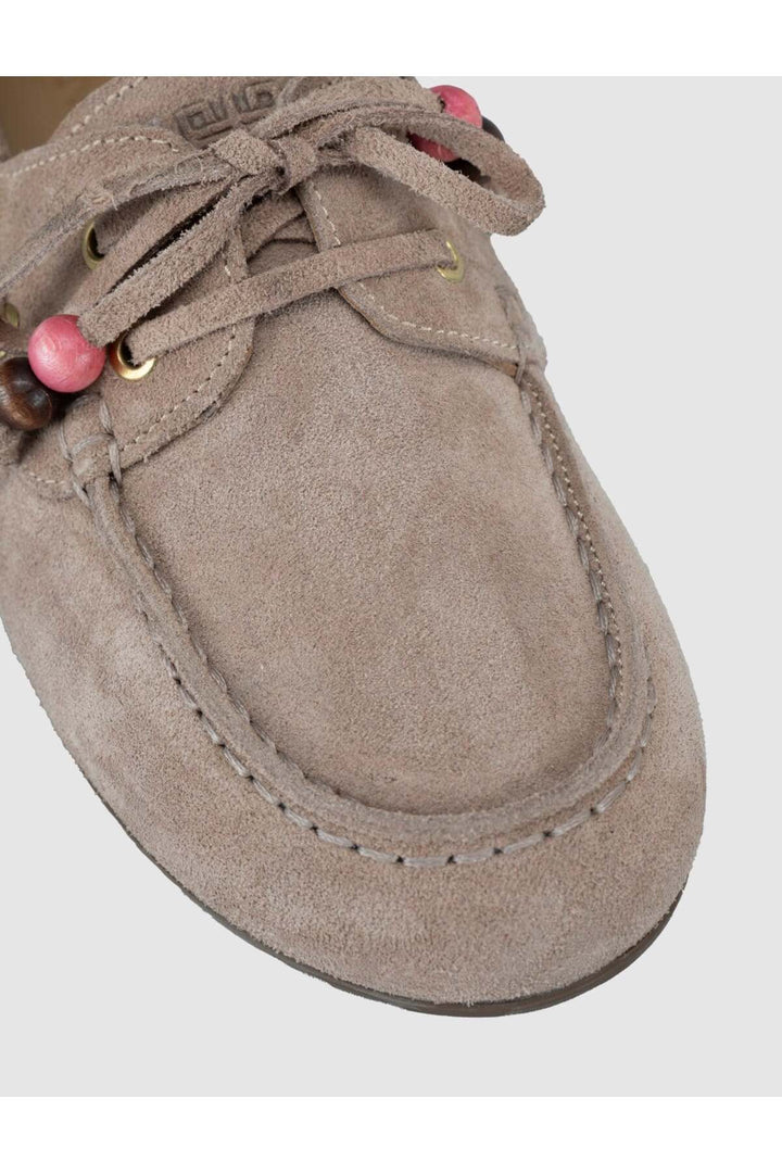 Cabani Shoes Lumanar Femme Nomad Crème Suède Driver Loafer Chaussures - Crème