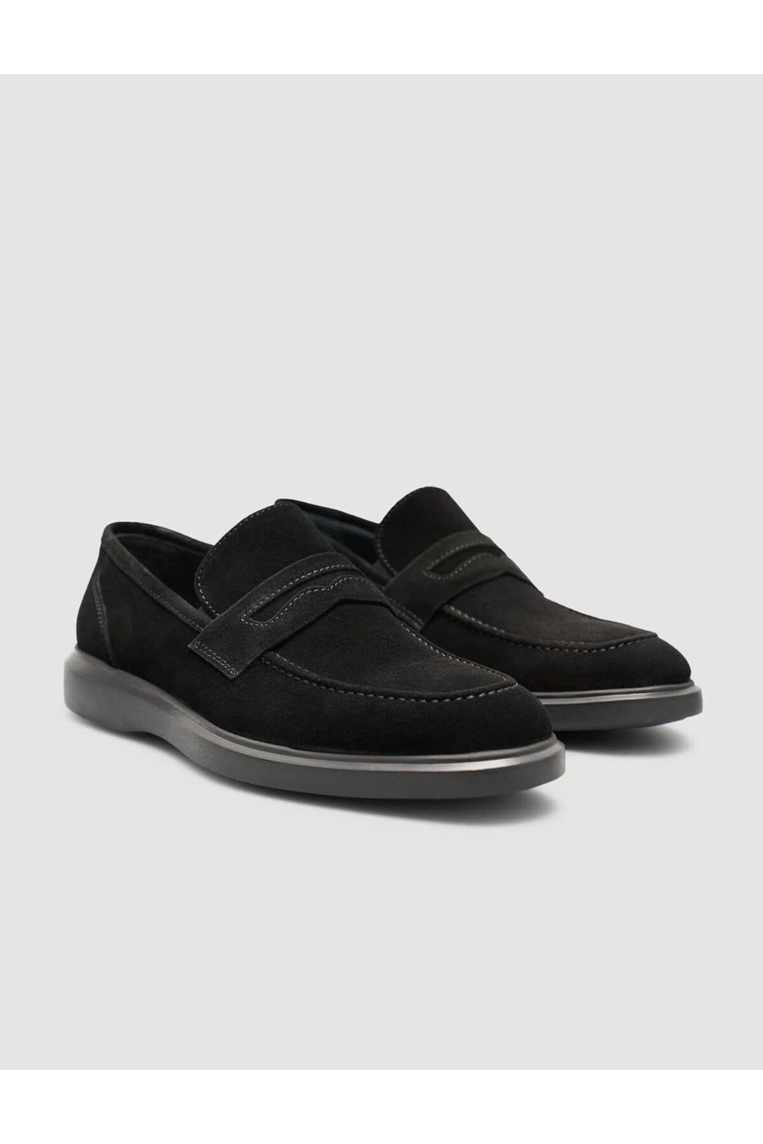 Cabani Shoes Mocassins pour hommes en cuir véritable suédé noir - Noir