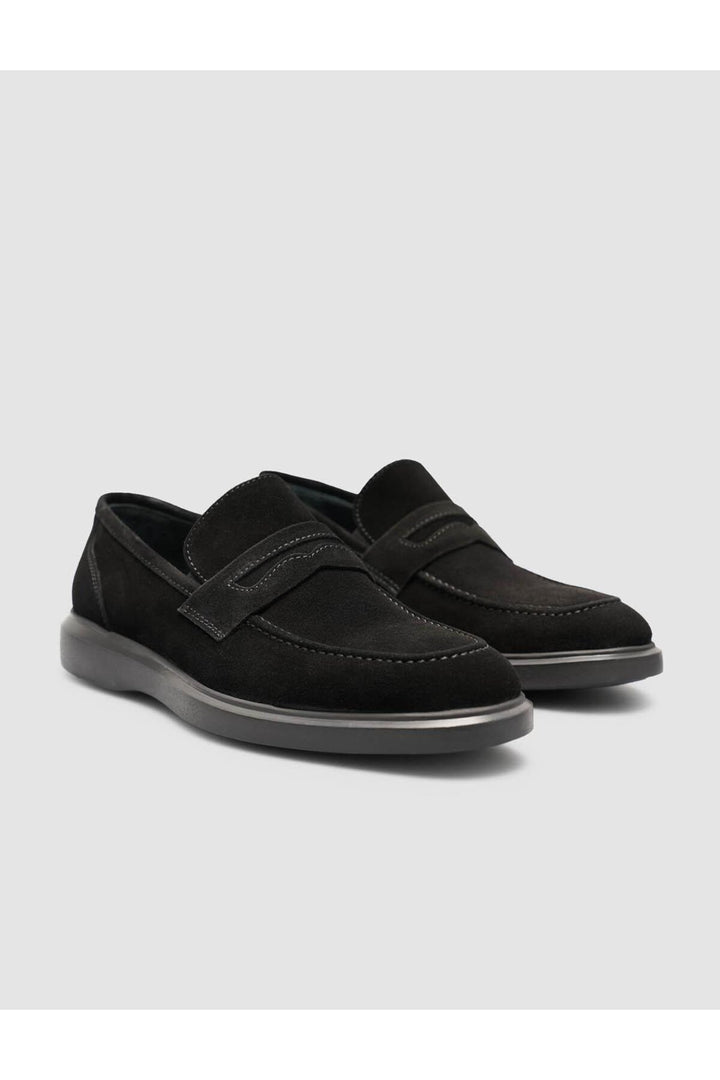 Cabani Shoes Mocassins pour hommes en cuir véritable suédé noir - Noir
