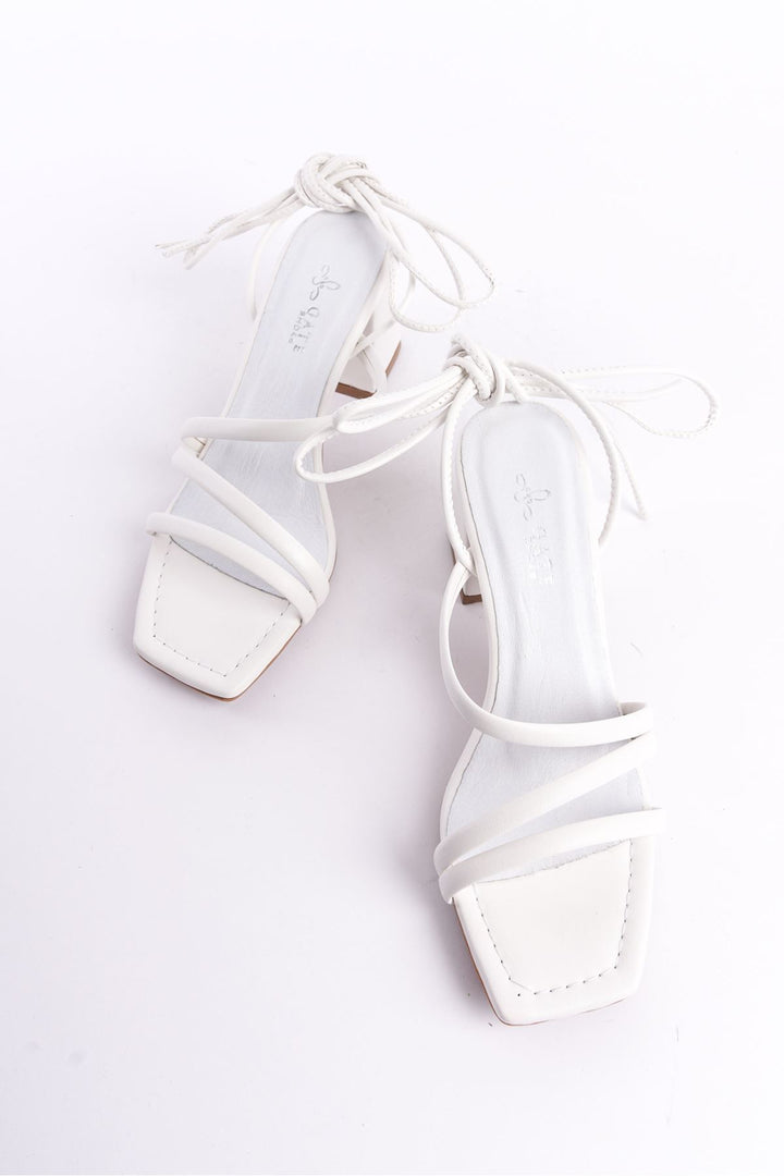 Wavelys Sandales ou tongs à lanières amovibles, doublure en cuir véritable, sandales pour femmes - Blanc
