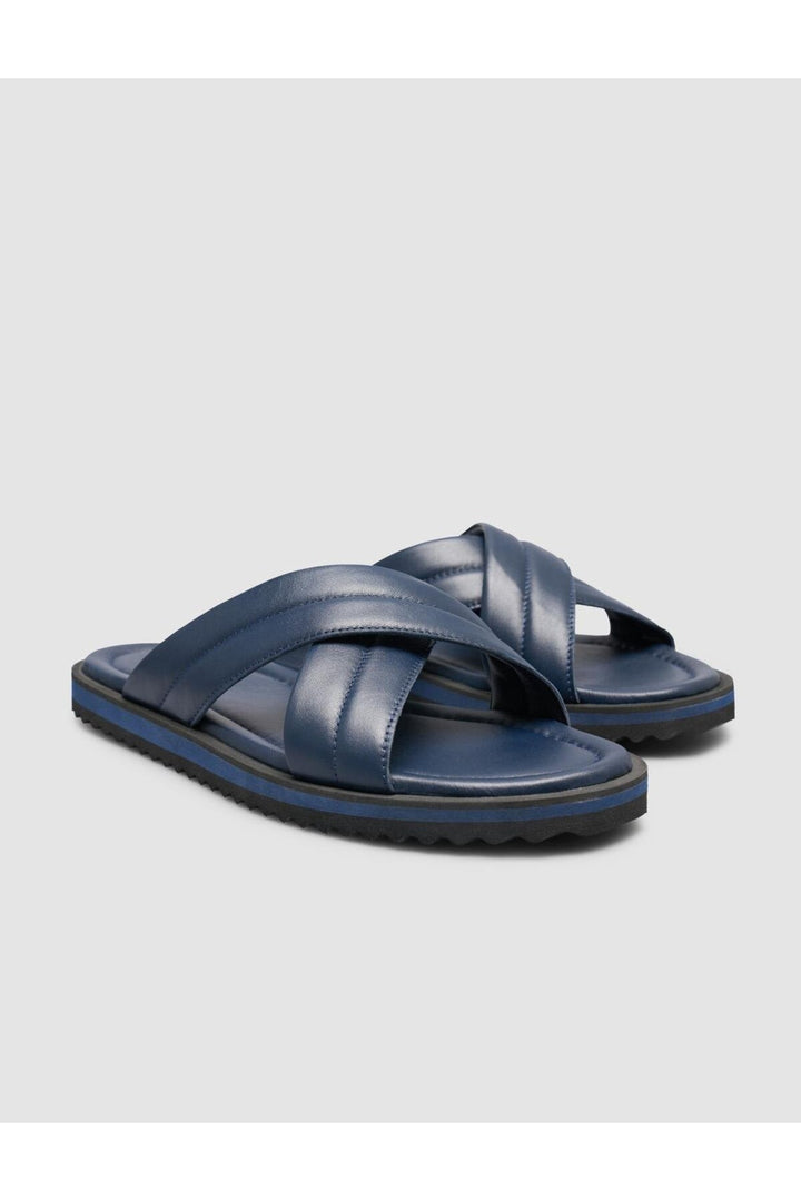 Cabani Shoes %100 Cuir Véritable Sandales pour Hommes Bleu marine - Bleu marine