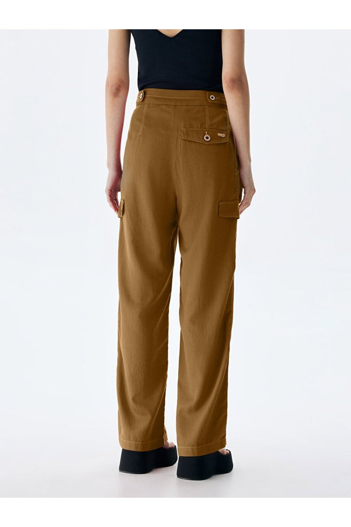 LTB Pantalon cargo marron aspect lin