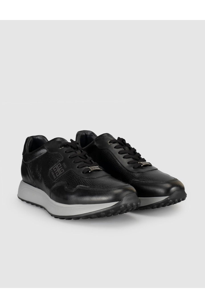 Cabani Shoes Sneakers pour homme en cuir véritable noir - Multicolore