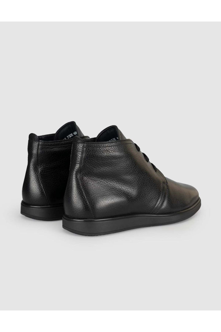 Cabani Shoes Tinano Bottes d'hiver en cuir véritable noires à lacets pour hommes - Multicolore