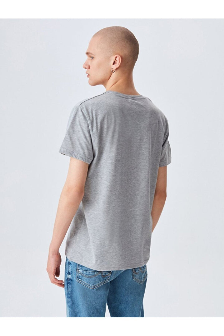 LTB T-shirt gris avec logo ras du cou