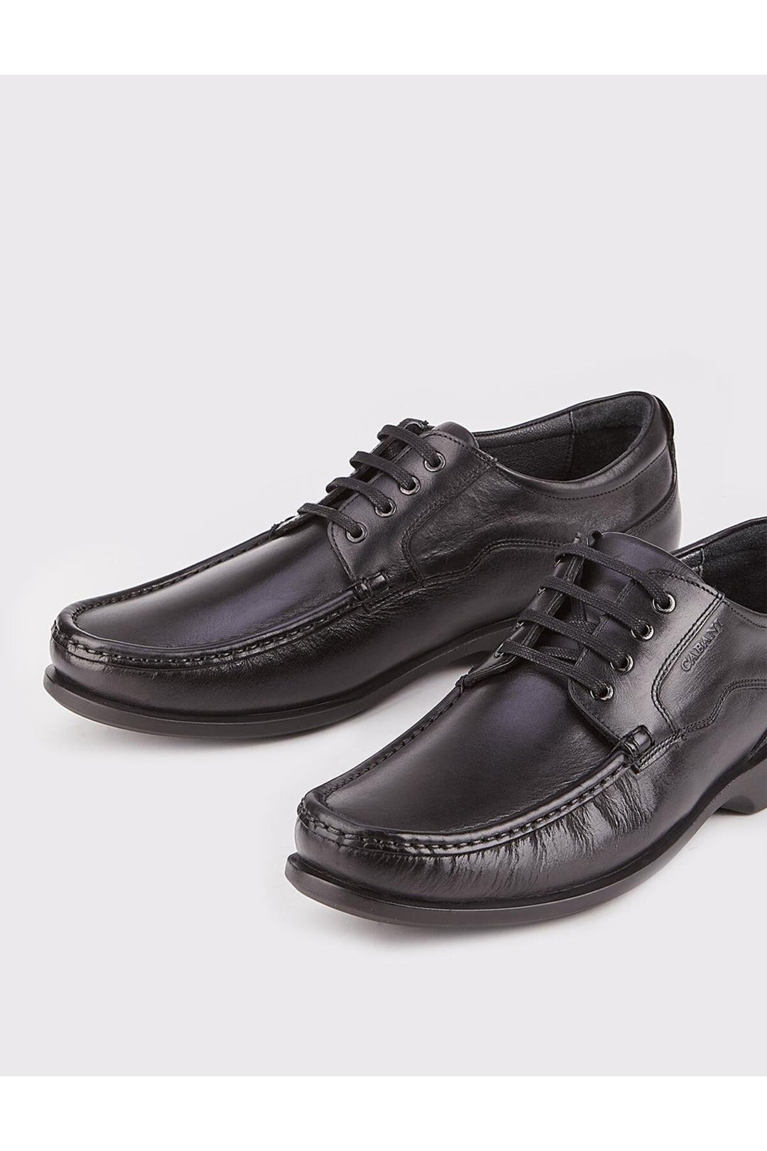 Cabani Shoes Chaussures de ville pour hommes en cuir véritable noires à lacets - Noir