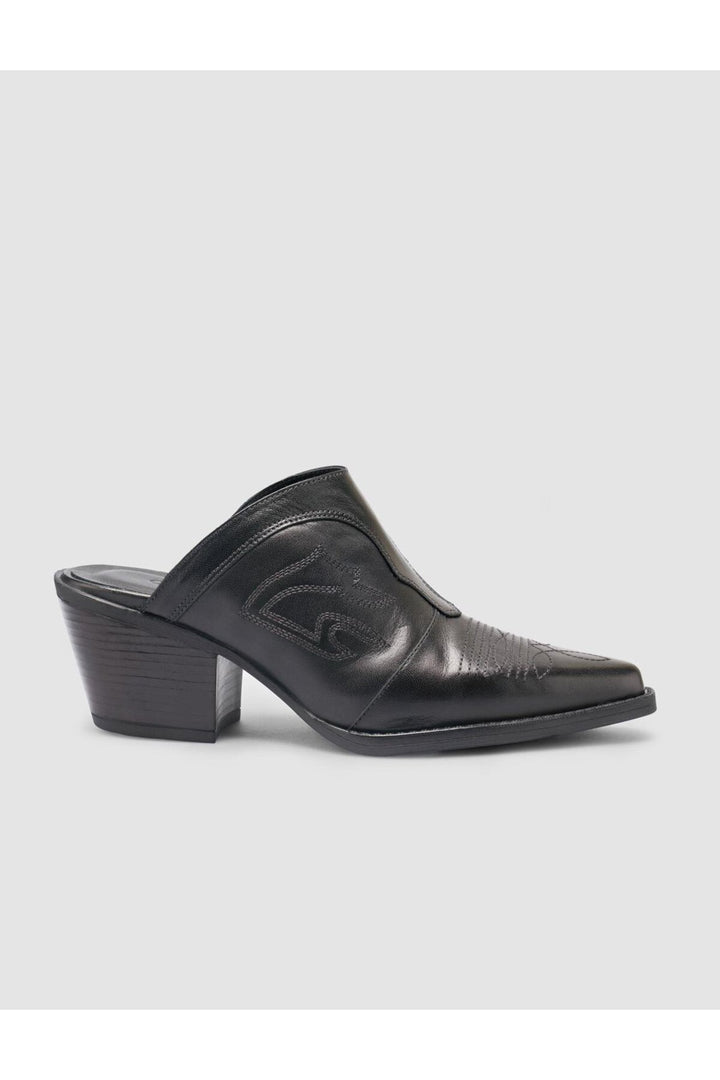 Cabani Shoes %100 Cuir véritable Sandales cowboy noires pour femmes - Multicolore