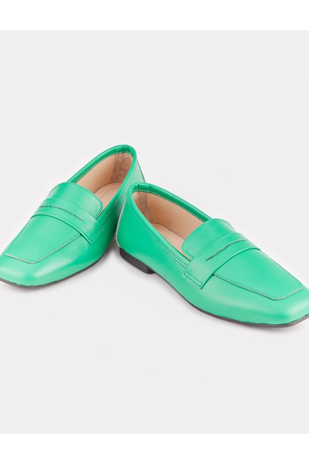 Cabani Shoes Chaussures Loafer Femme en Cuir Véritable Vert - Vert