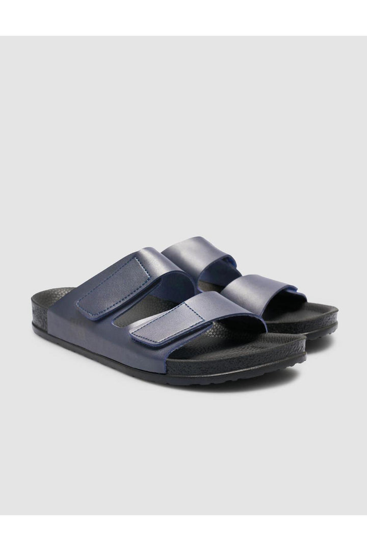 Cabani Shoes Sandales pour hommes bleu marine à velcro - Bleu marine