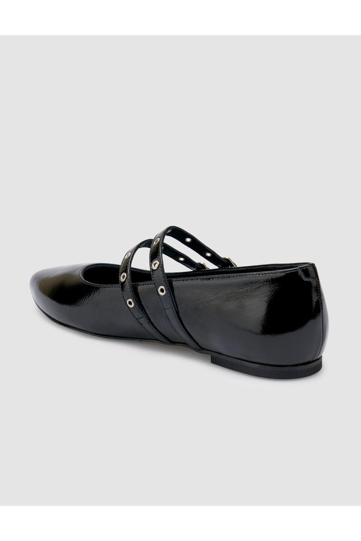 Cabani Shoes Ballerines femme en cuir véritable noir verni 100% - Multicolore