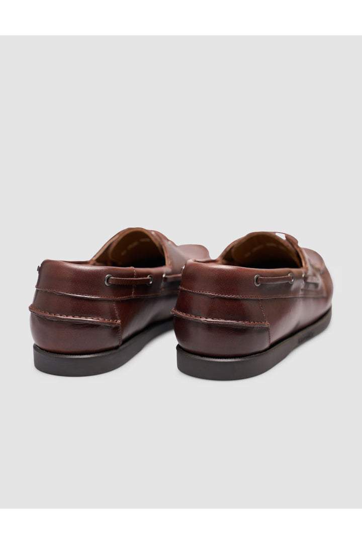 Cabani Shoes Kylavex Chaussures de bateau en cuir véritable marron à lacets pour le quotidien - Marron