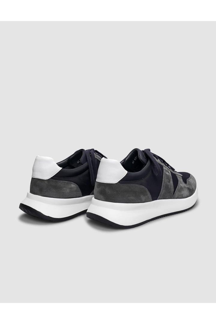 Cabani Shoes Chaussures de sport pour hommes en cuir véritable gris anthracite à lacets - Anthracite