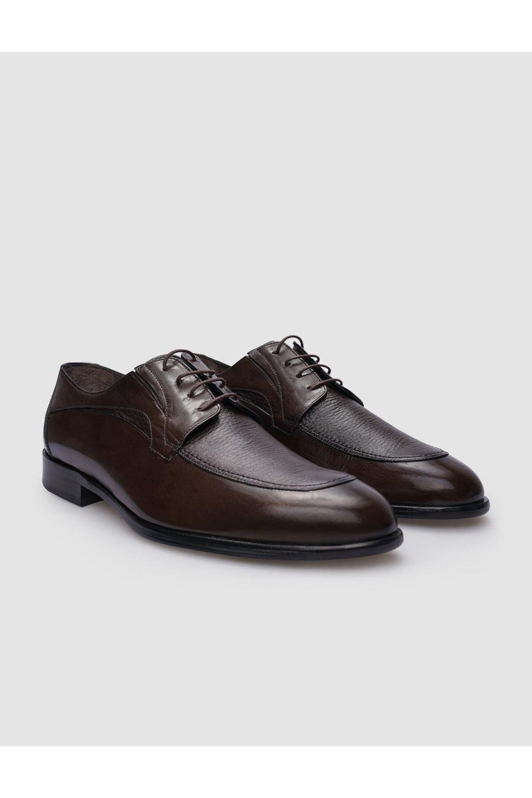 Cabani Shoes Chaussures classiques pour hommes en cuir véritable marron à lacets 100% - Marron