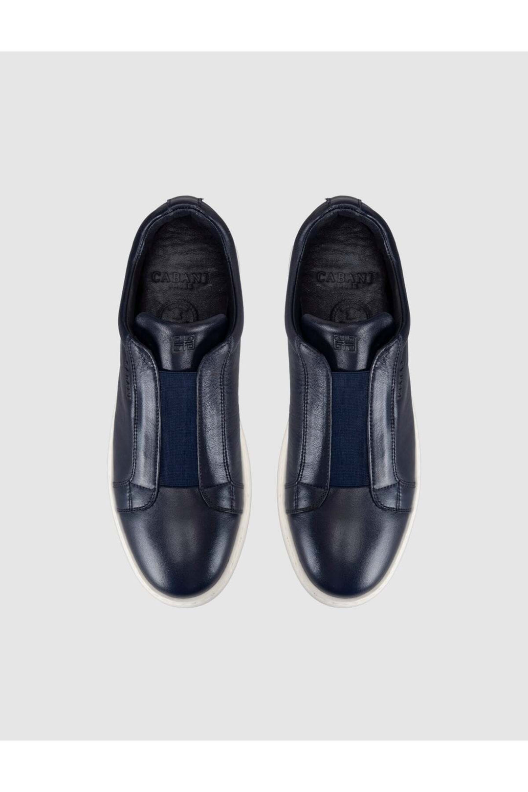 Cabani Shoes Sneaker décontracté pour homme en cuir véritable - Bleu marine