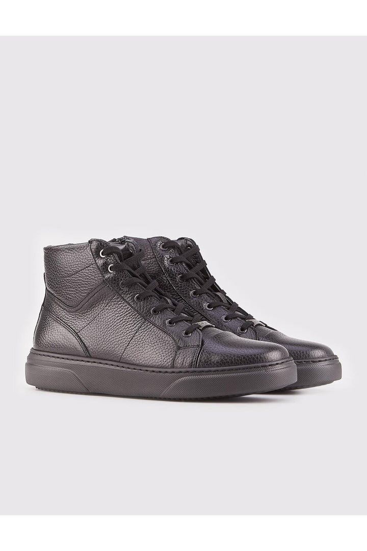 Cabani Shoes Bot de ville pour homme en cuir véritable noir avec fermeture éclair à semelle en poli. - Multicolore