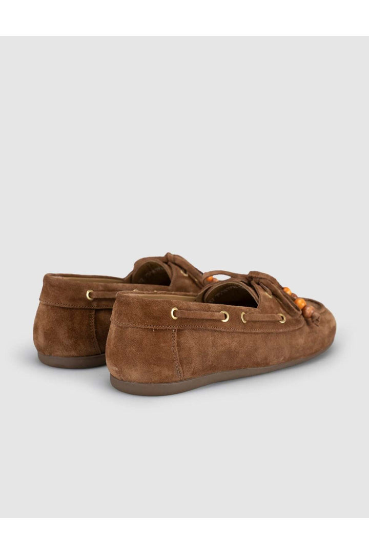Cabani Shoes Lumanar Femme Nomad Cuir Suède Driver Loafer Chaussures - Marron foncé