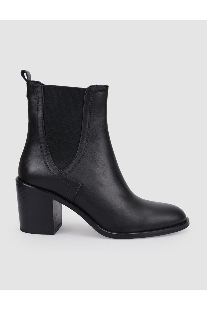 Cabani Shoes Bottines à talons pour femmes en cuir véritable noir 100% - Multicolore