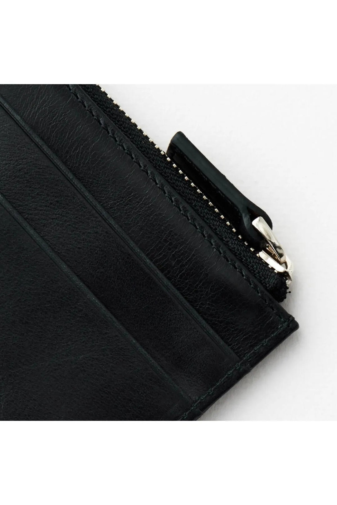 helmbrook Porte-cartes zippé en cuir véritable pour homme avec protection RFID Seward Black