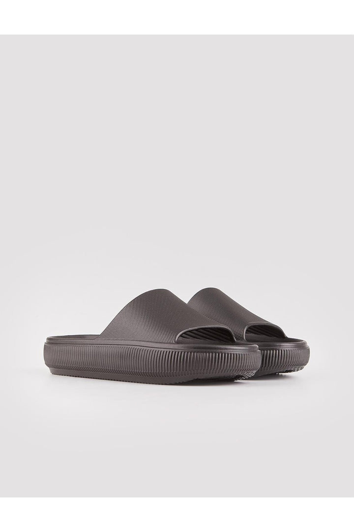 Cabani Shoes Sandales plates pour femmes en polyuréthane noir - Multicolore