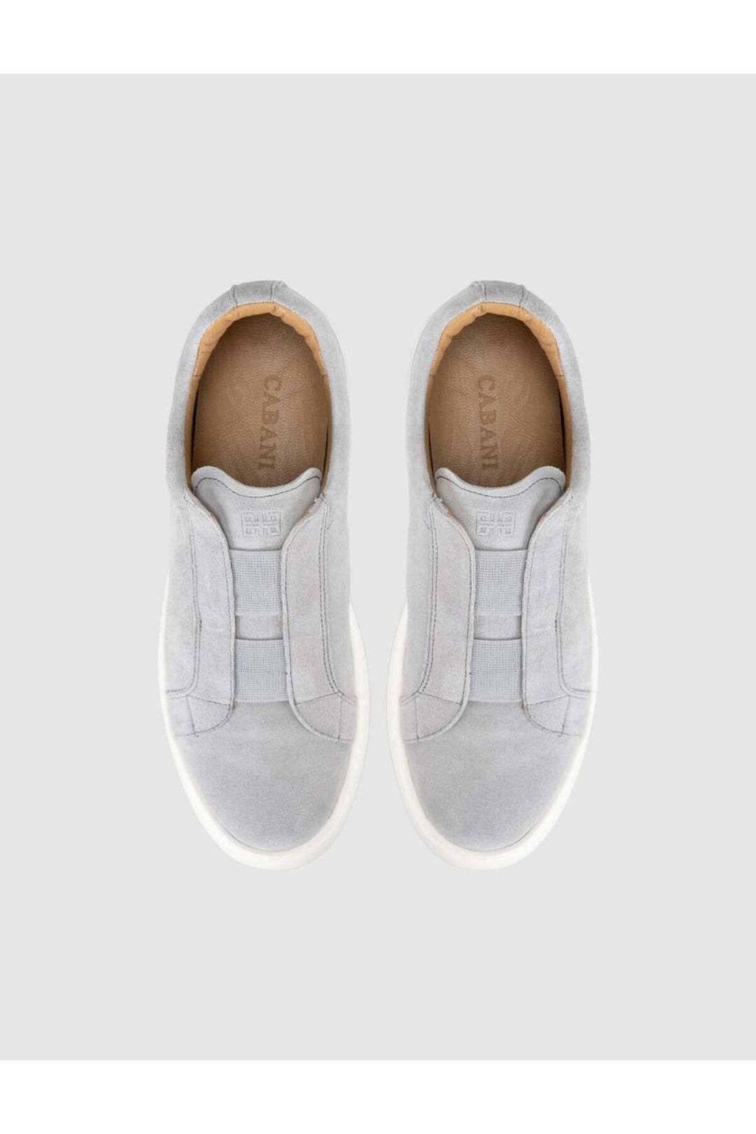 Cabani Shoes Baskets slip-on pour femmes en cuir suédé gris - Gris
