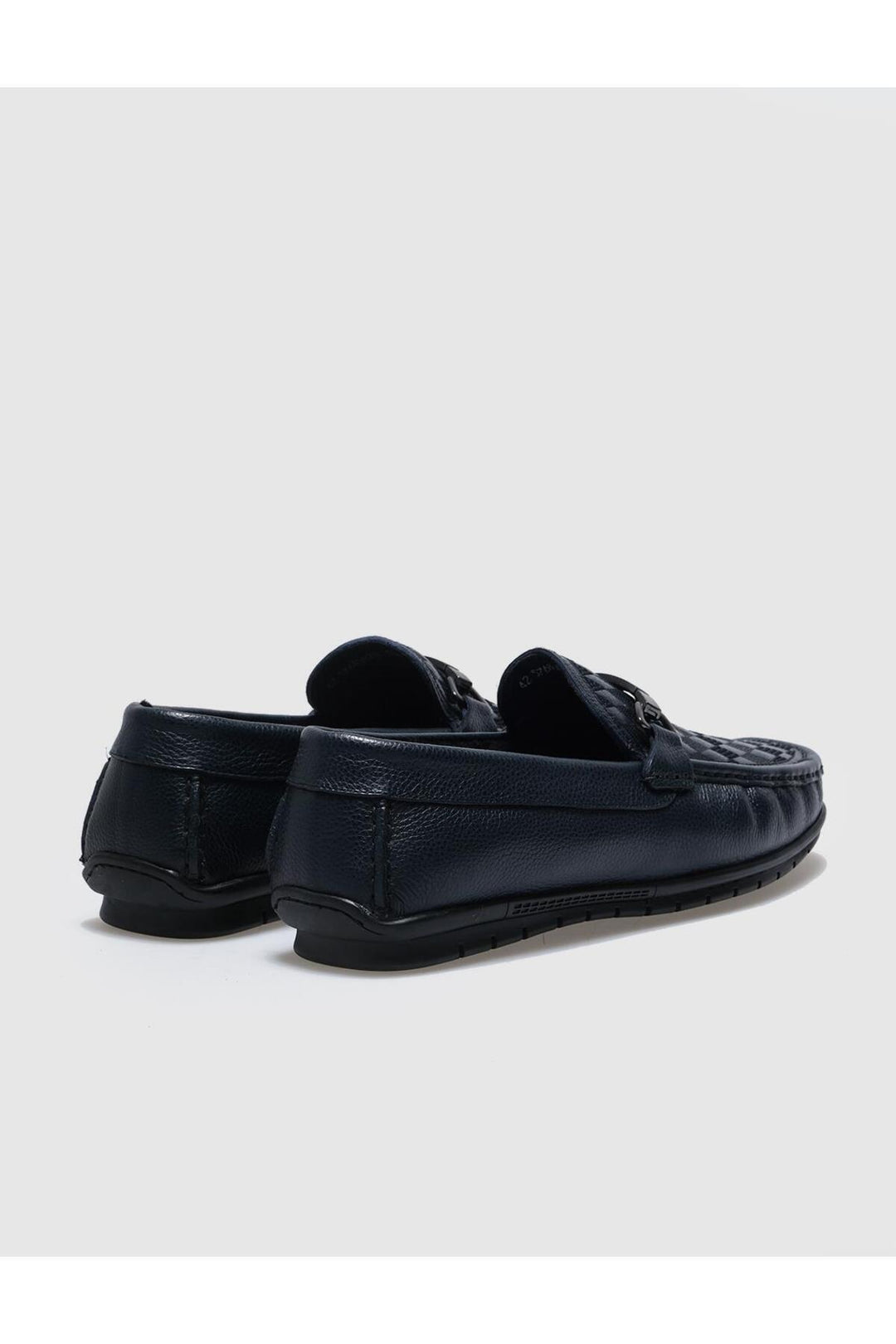 Cabani Shoes Mocassins pour hommes en cuir véritable bleu marine avec fourrure. - Bleu marine