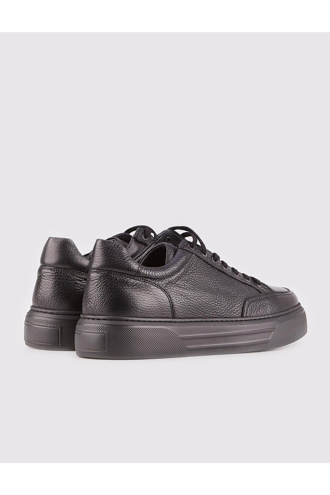 Cabani Shoes Chaussures de sport pour hommes en cuir véritable, noires, à lacets, avec semelle en polyuréthane. - Noir