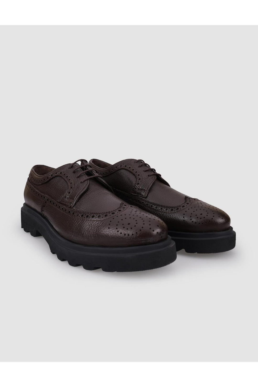 Cabani Shoes Chaussures de ville pour hommes en cuir véritable 100 % marron à lacets - Marron