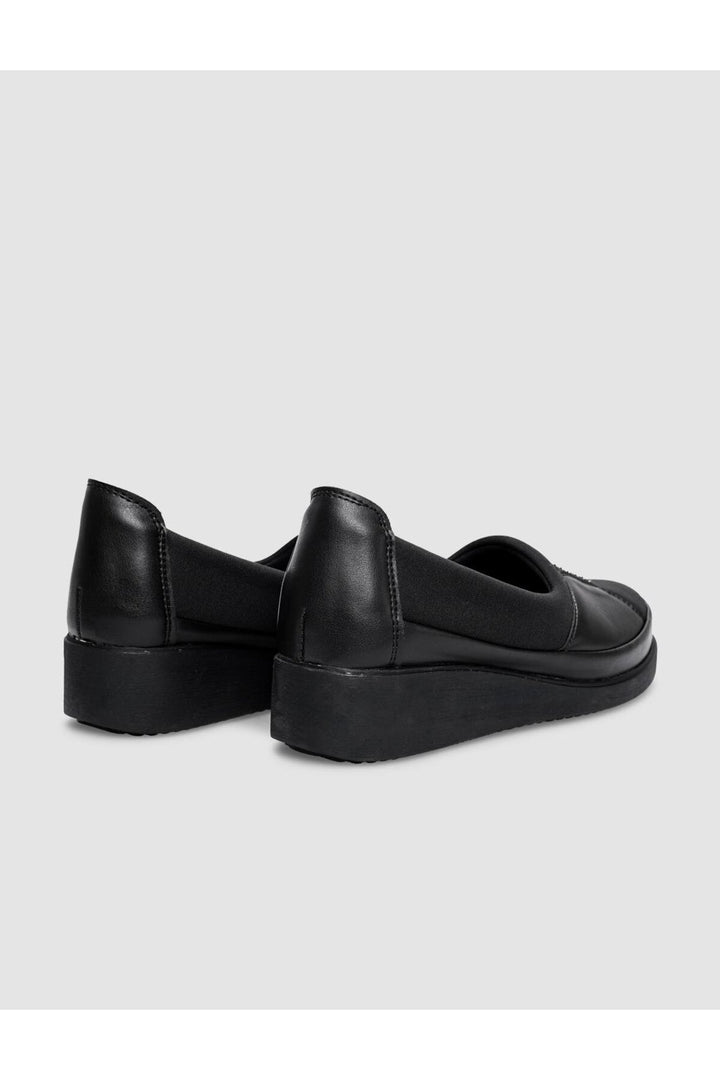 Cabani Shoes Chaussures confort femme avec détails en pierre noire - Noir