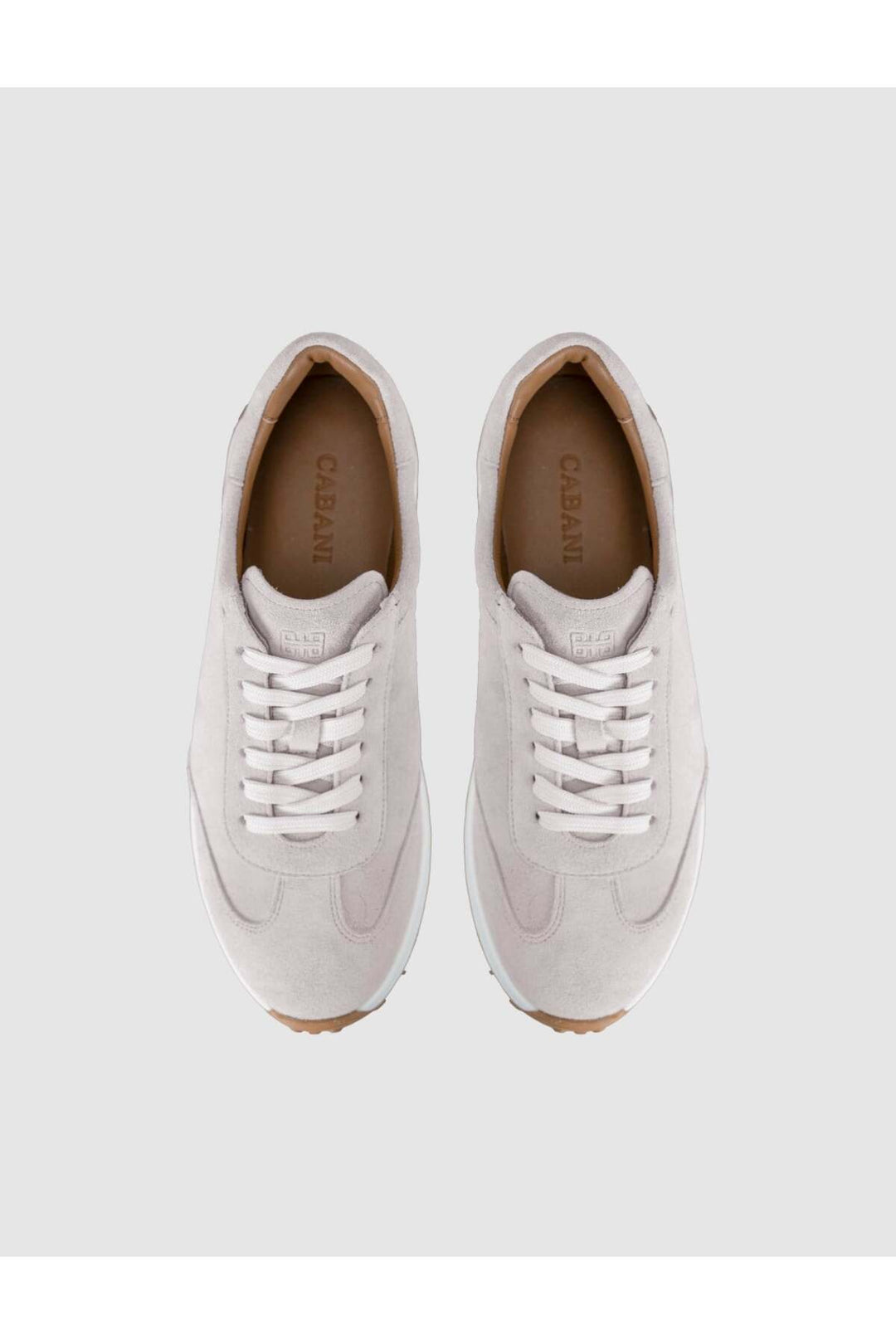 Cabani Shoes Baskets femme en cuir véritable suédé gris clair - Multicolore