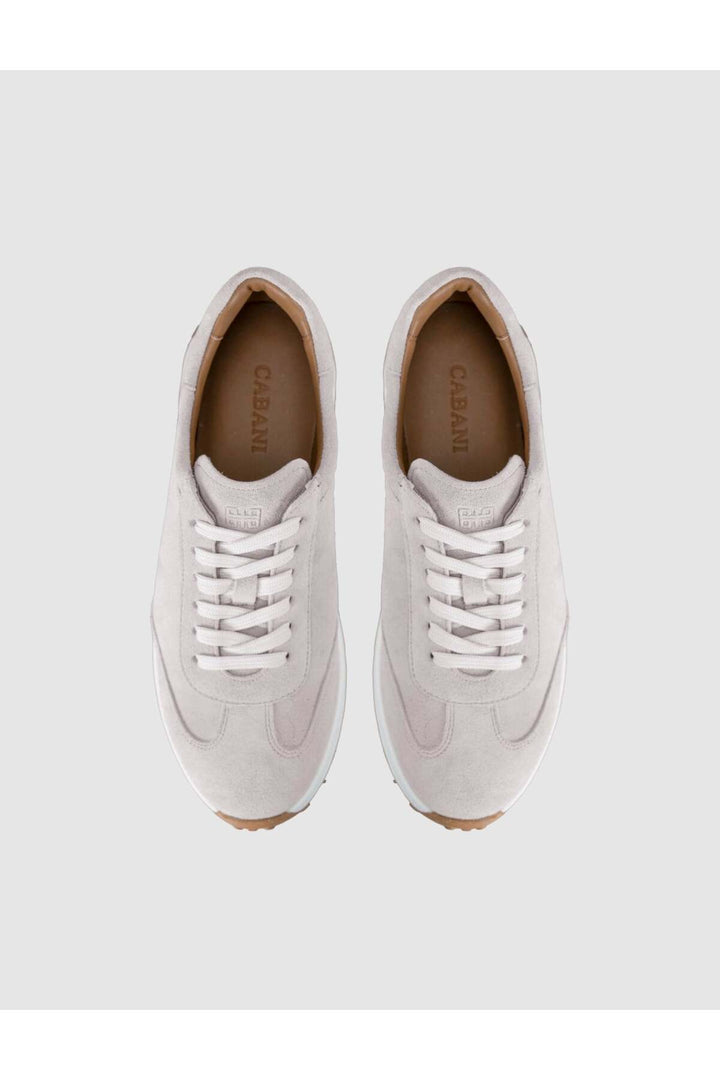 Cabani Shoes Baskets femme en cuir véritable suédé gris clair - Multicolore