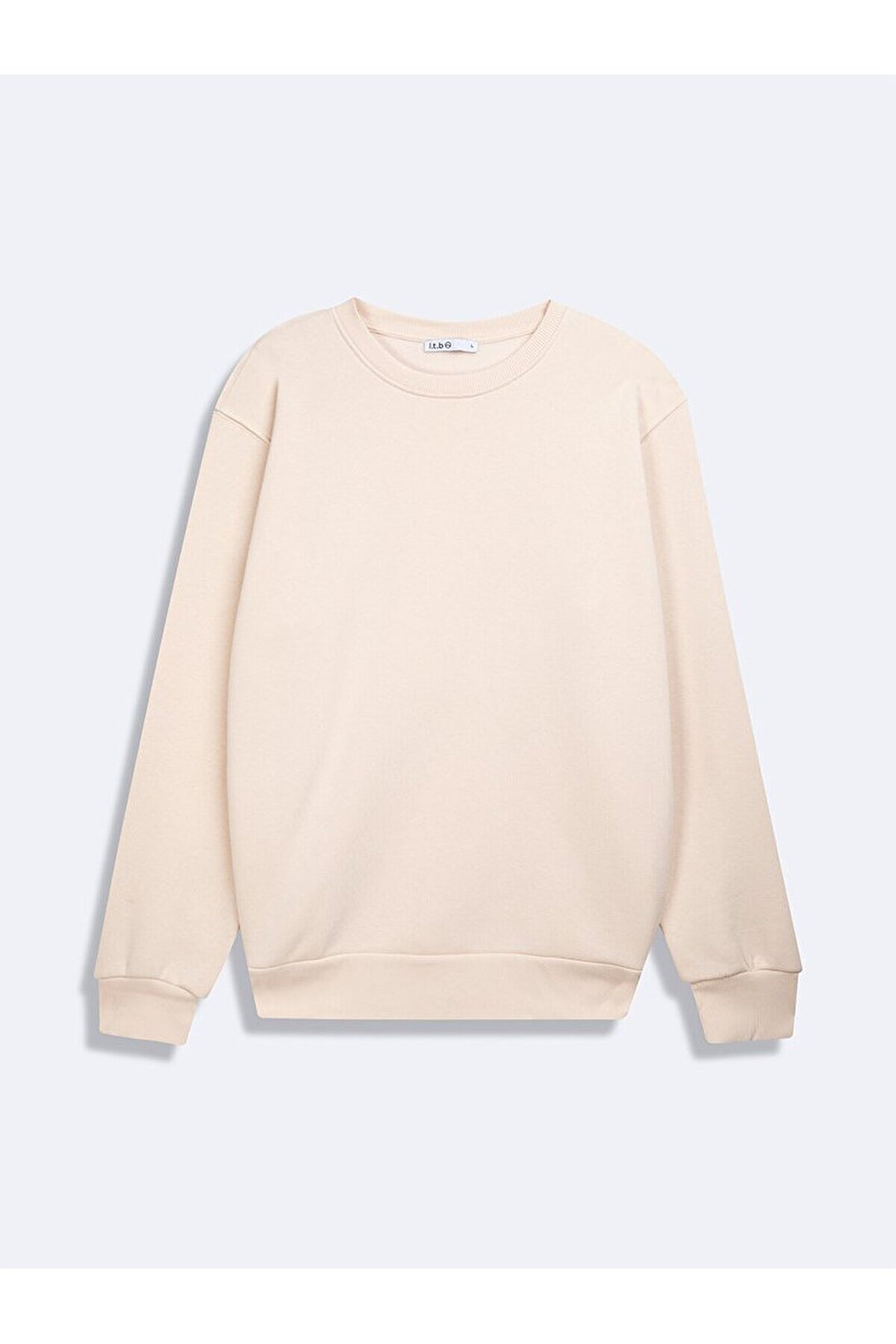 LTB Sweat-shirt crème à manches longues et col zéro pression