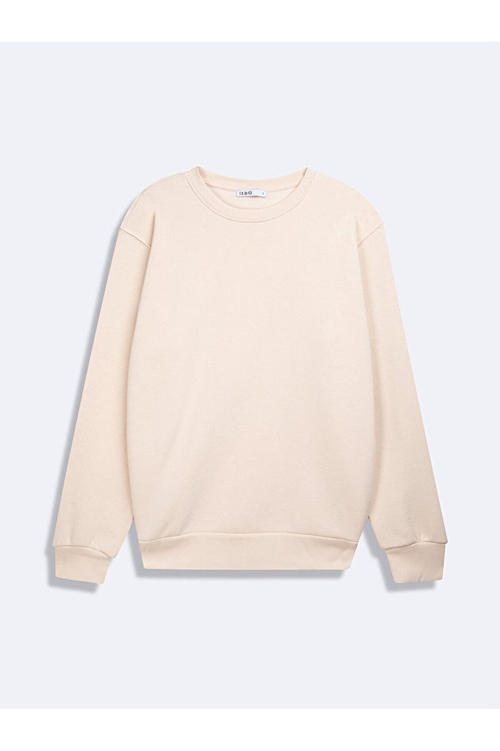 LTB Sweat-shirt crème à manches longues et col zéro pression