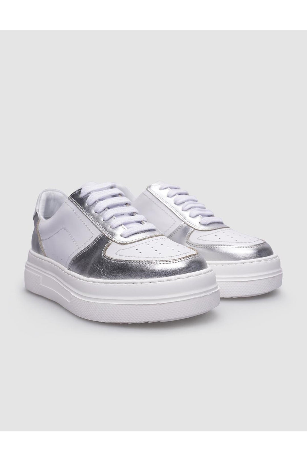 Cabani Shoes %100 Cuir véritable Baskets blanches à lacets pour femmes - Blanc