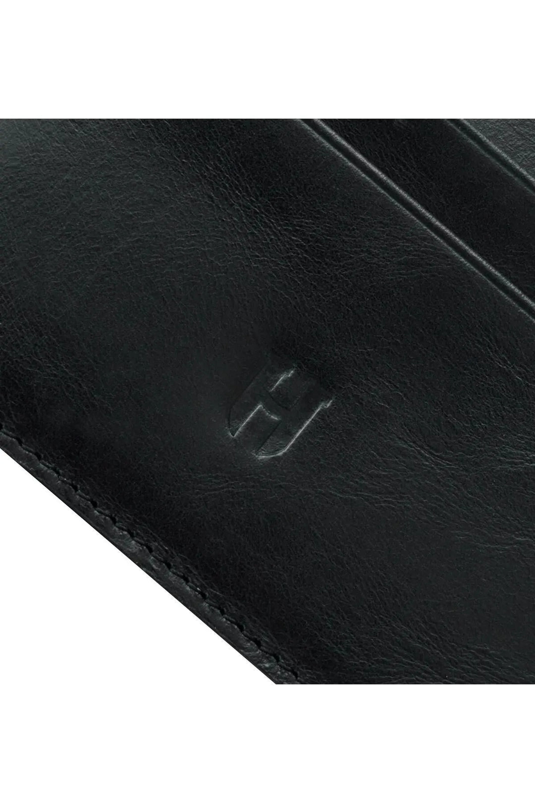 helmbrook Hommes - Cuir véritable - Porte-cartes mince - Protection RFID - Elton - Noir