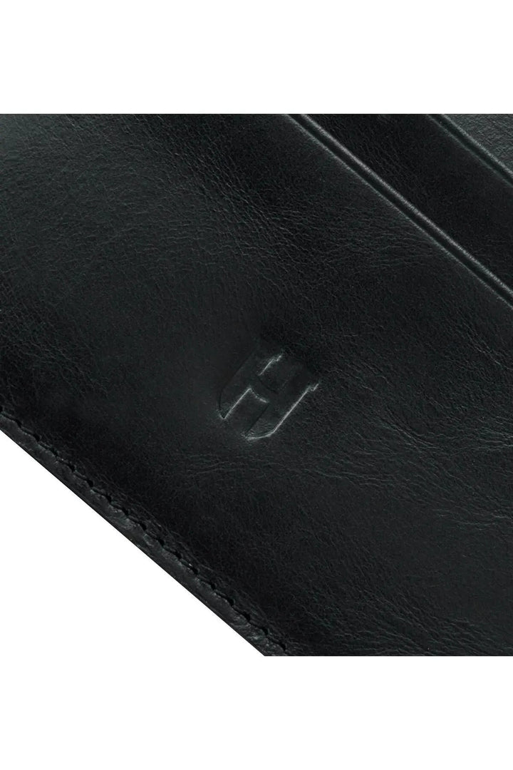 helmbrook Hommes - Cuir véritable - Porte-cartes mince - Protection RFID - Elton - Noir