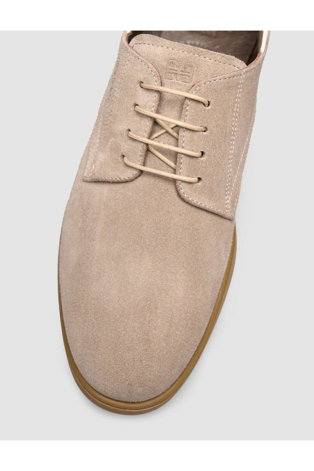 Cabani Shoes Chaussures pour hommes en cuir véritable de veau avec lacets en suède beige. - Beige