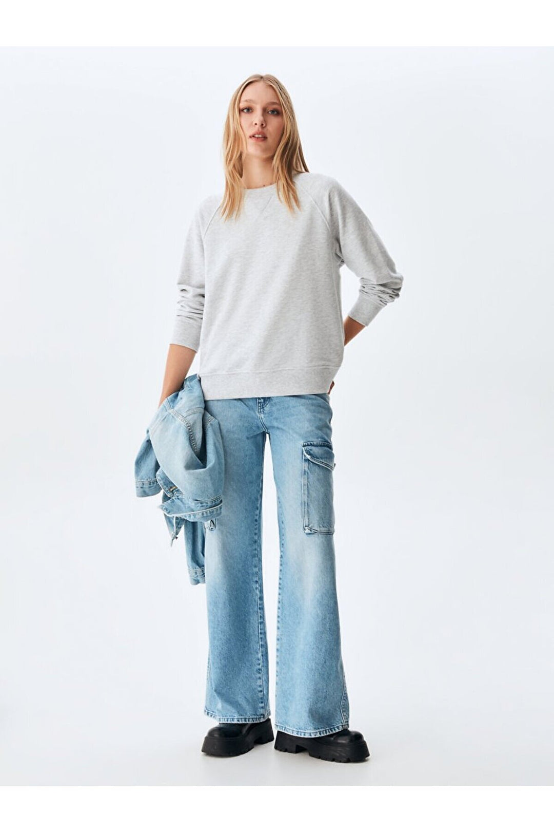 LTB Sweat gris pressé à col zéro