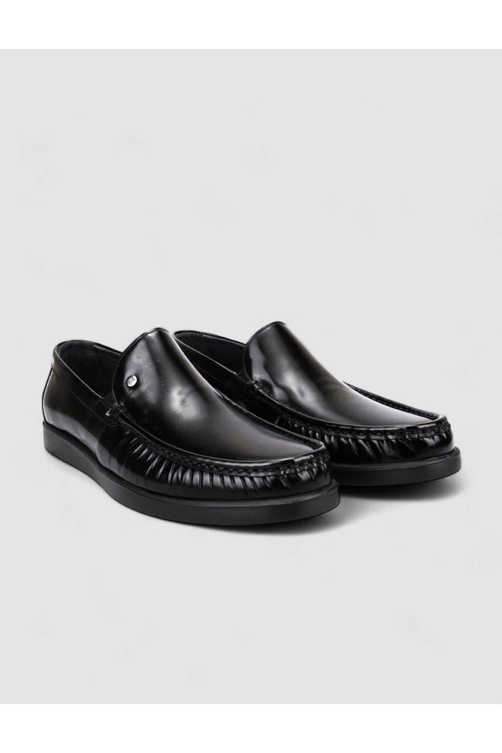 Cabani Shoes Chaussures de ville pour hommes en cuir véritable noir à ouverture 100% - Noir