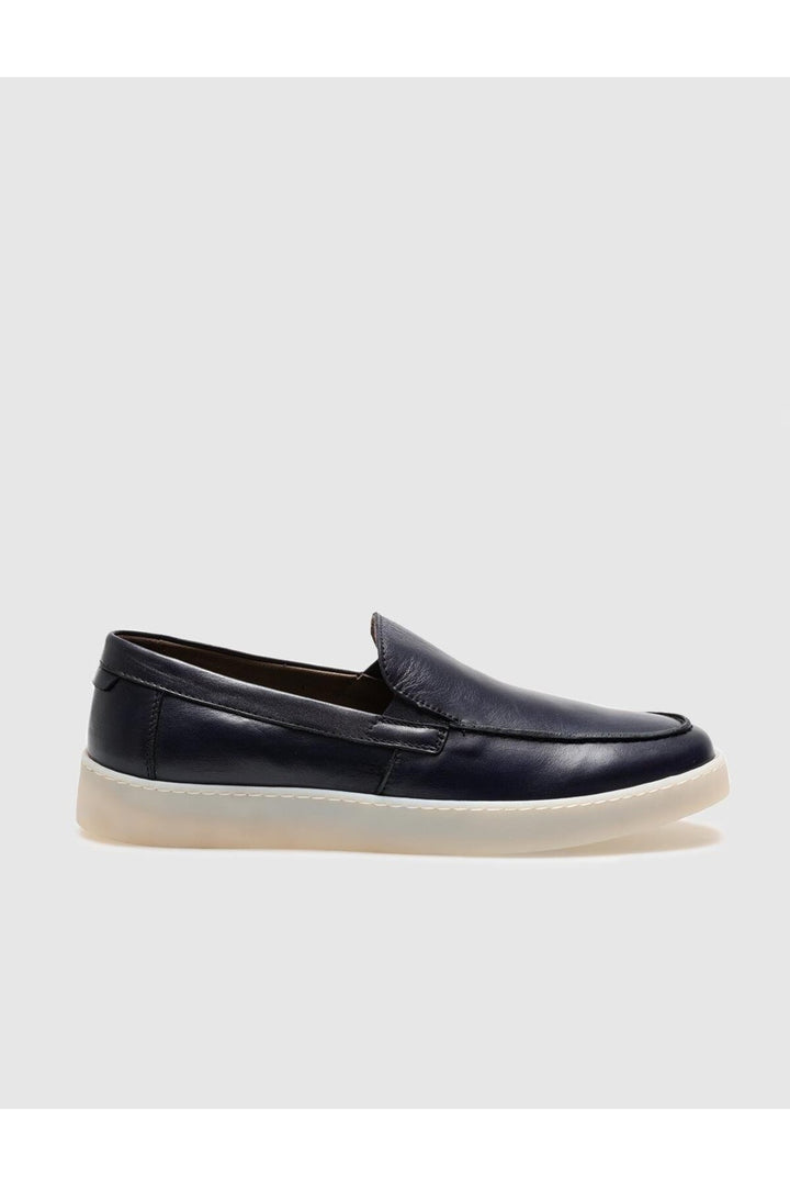 Cabani Shoes Chaussures de ville pour hommes en cuir véritable bleu marine - Bleu marine