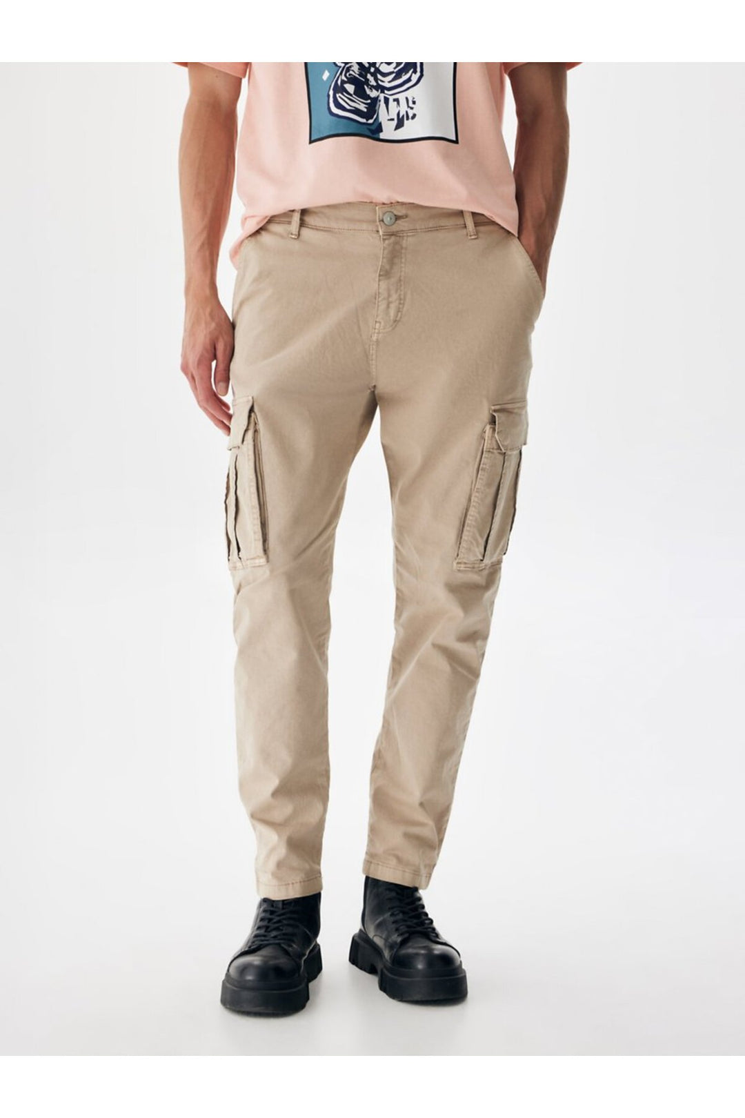 LTB Pantalon droit gabardine beige