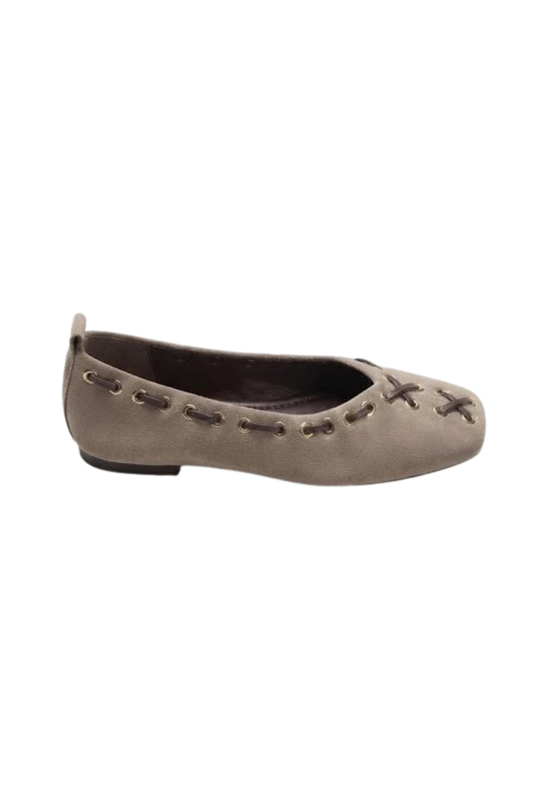 Wavelys DEXA Ballerines en cuir suédé véritable bleu marine à bout métallique avec un confort optimal. - Beige