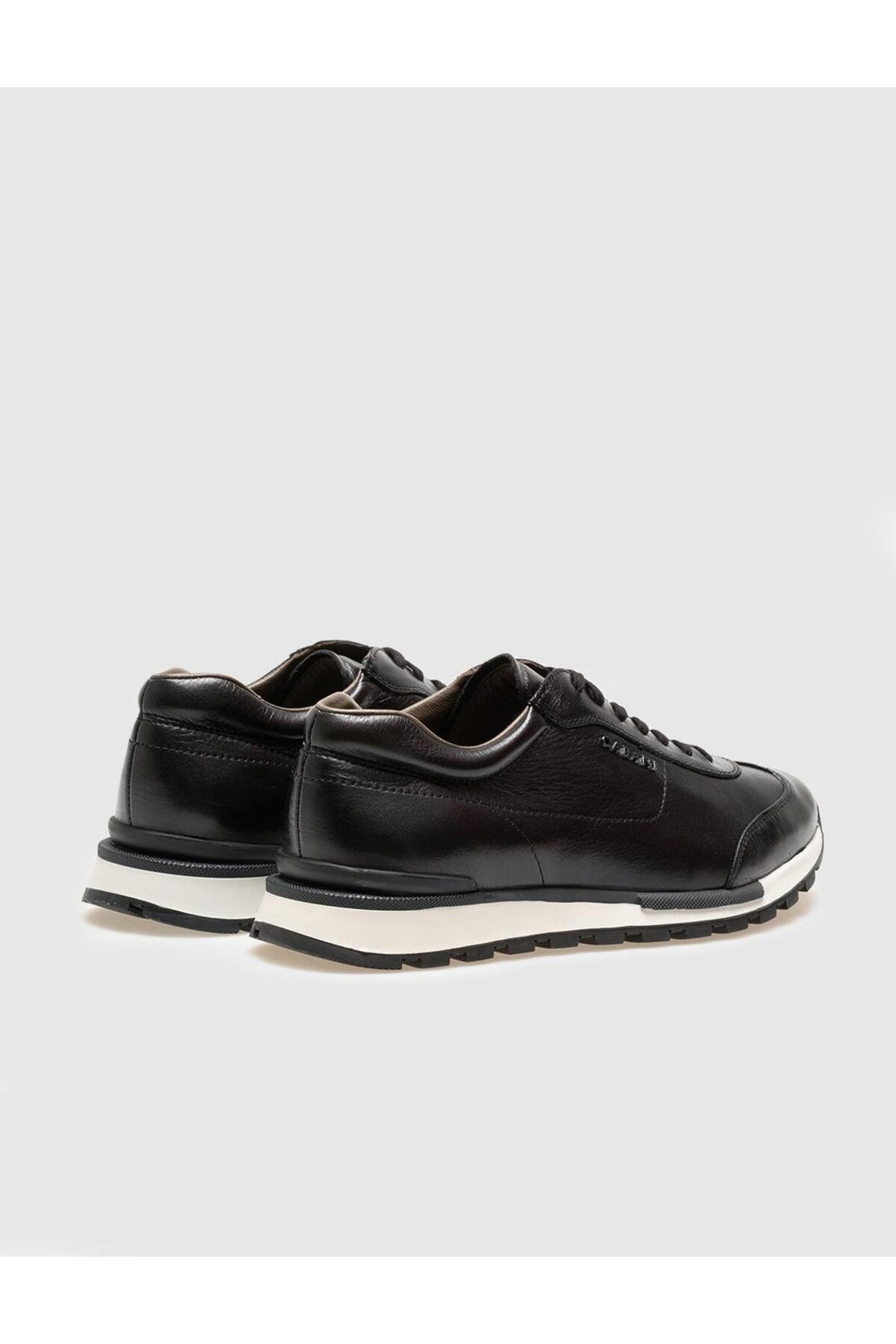 Cabani Shoes Lodi Chaussures de sport pour hommes en cuir véritable noir à lacets - Noir