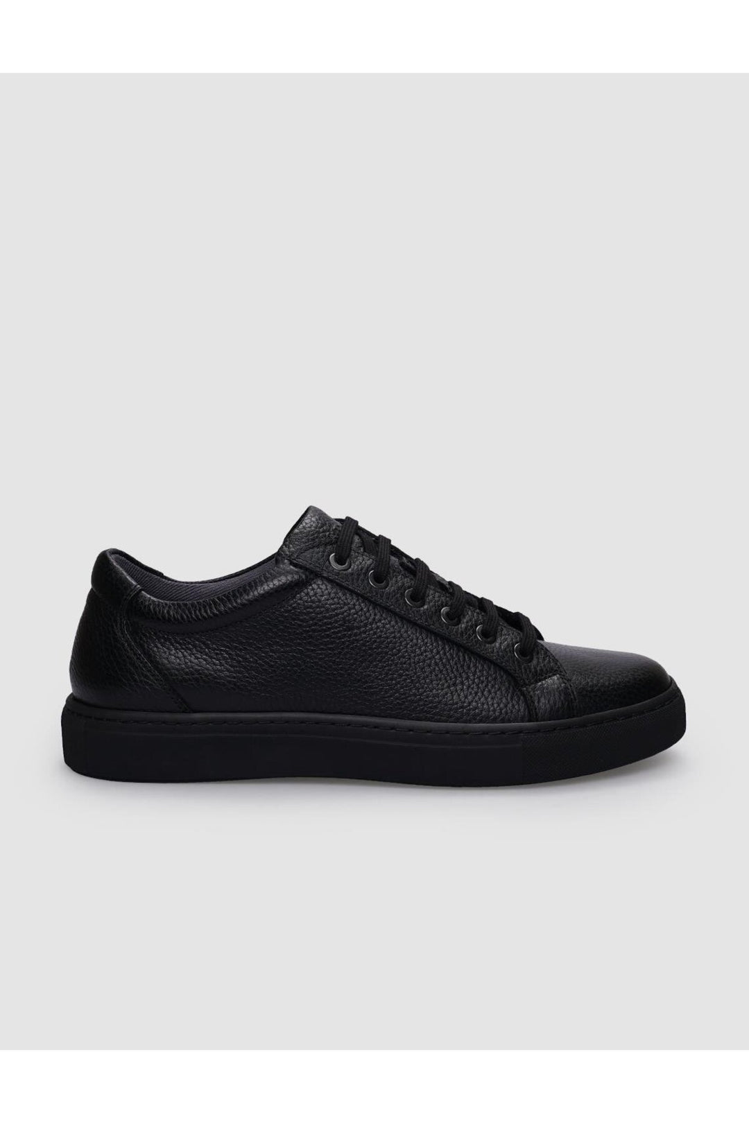 Cabani Shoes Chaussures de sport pour hommes en cuir véritable noires à lacets - Noir