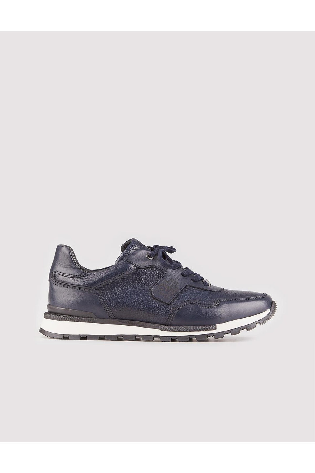 Cabani Shoes Chaussures de sport pour hommes en cuir véritable bleu marine à lacets - Bleu marine