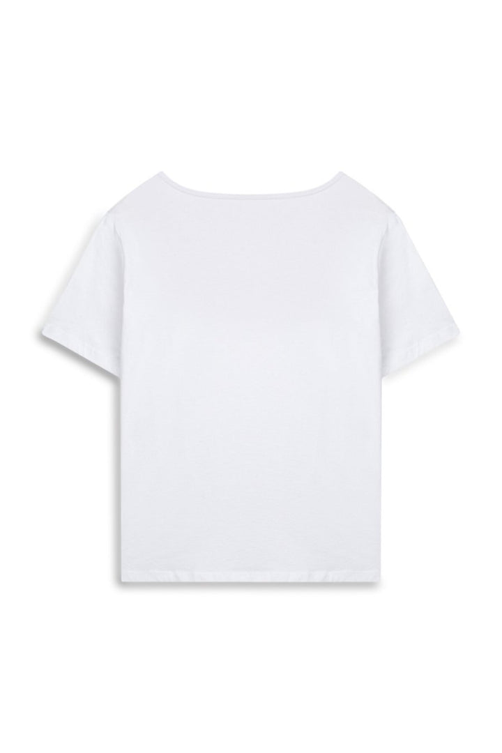 LTB T-shirt Basique Blanc Col V - Blanc